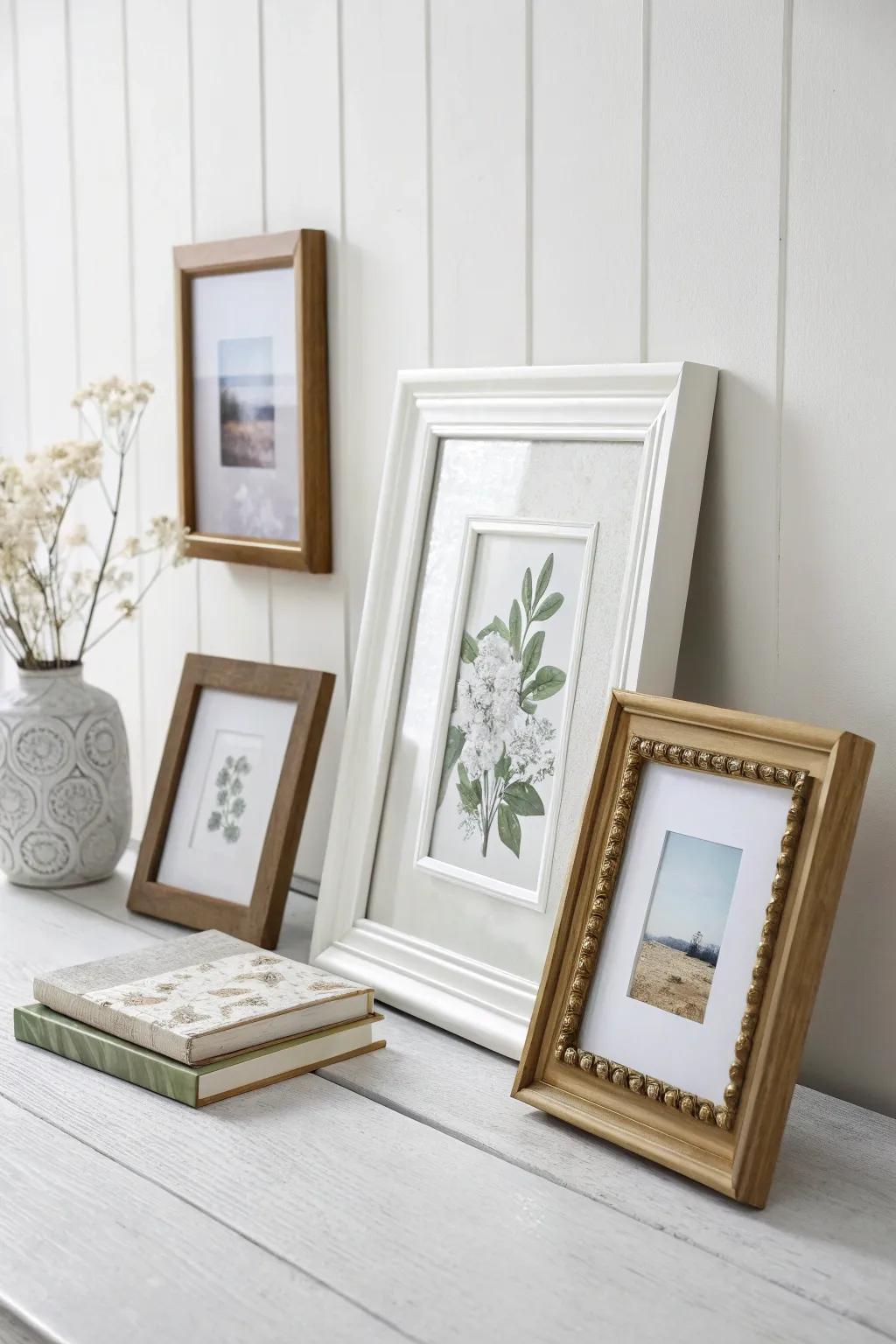 Simple frame designs create a tranquil and focused environment.