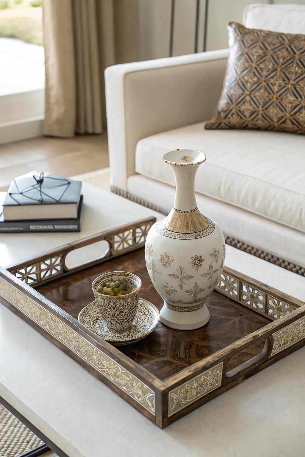 Refined simplicity with minimal ornamentation.