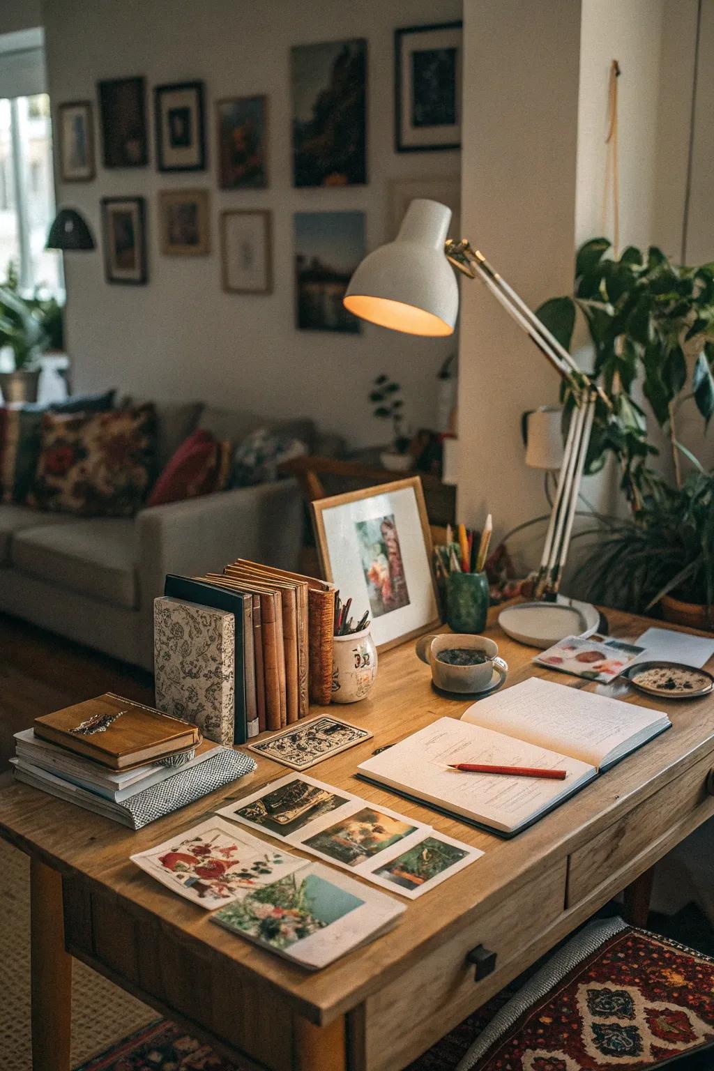 Individual accents bring warmth and individuality to your work area.