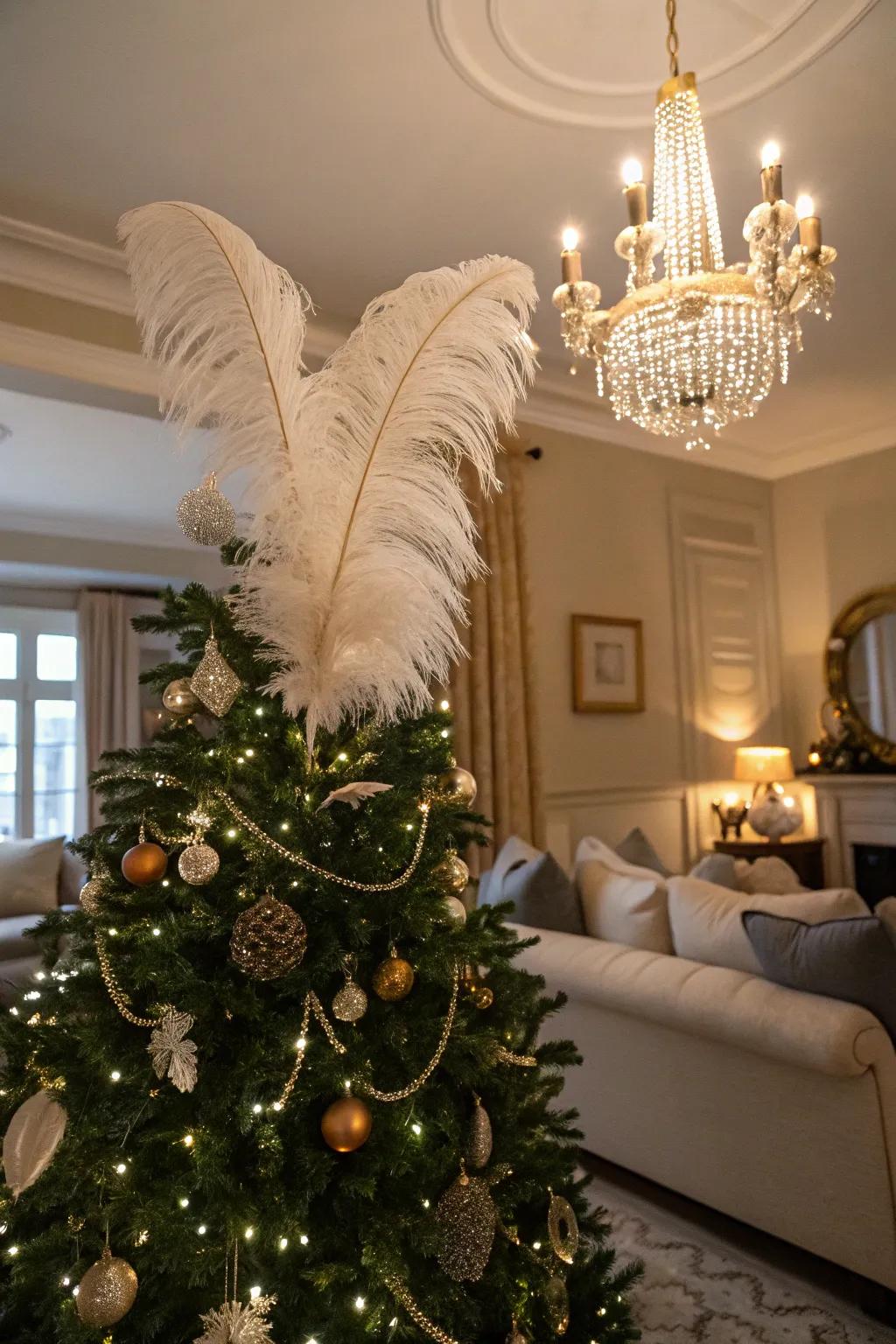 Ethereal finesse with a feather tuft.