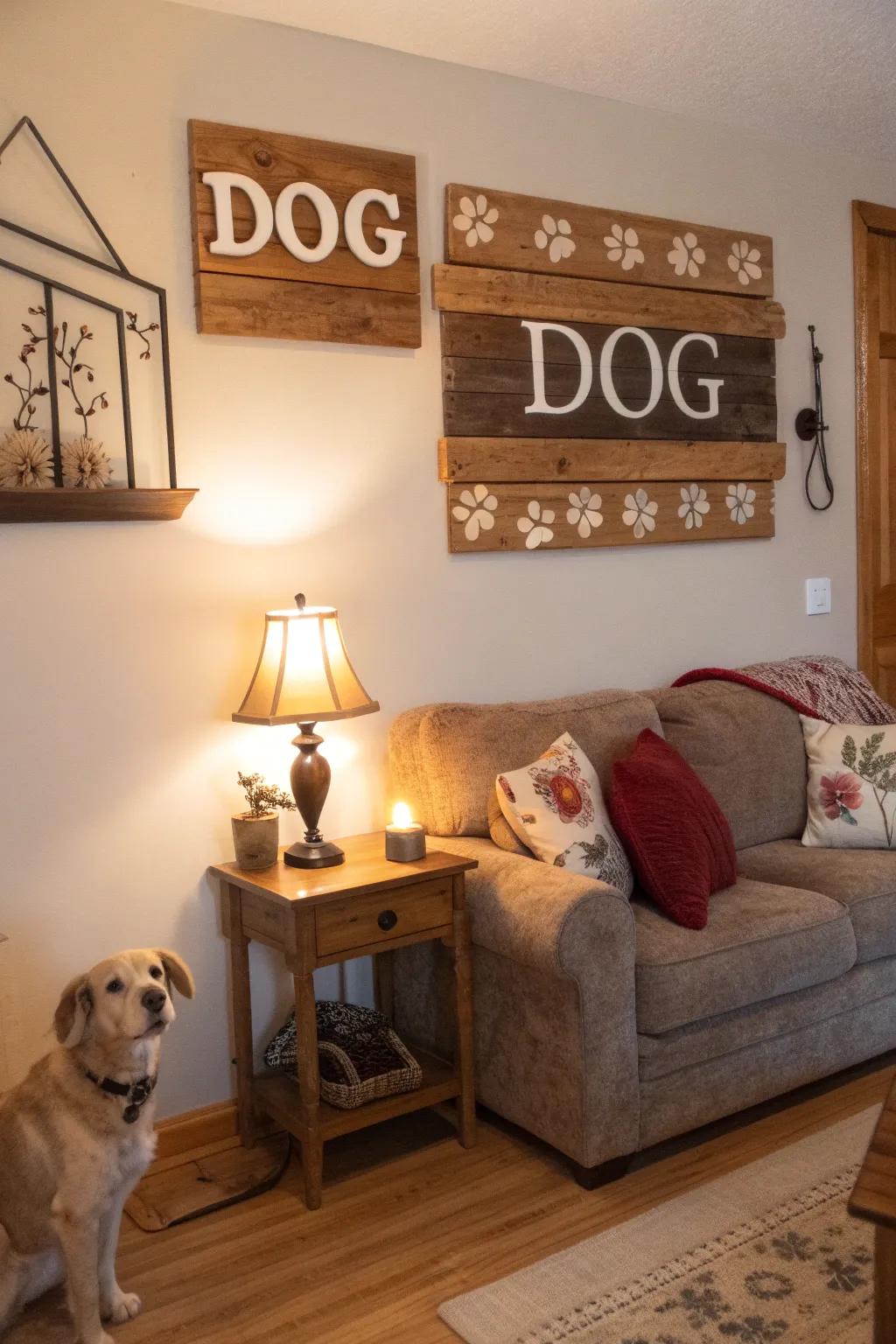 Add a dash of whimsy through dog-featured signage.