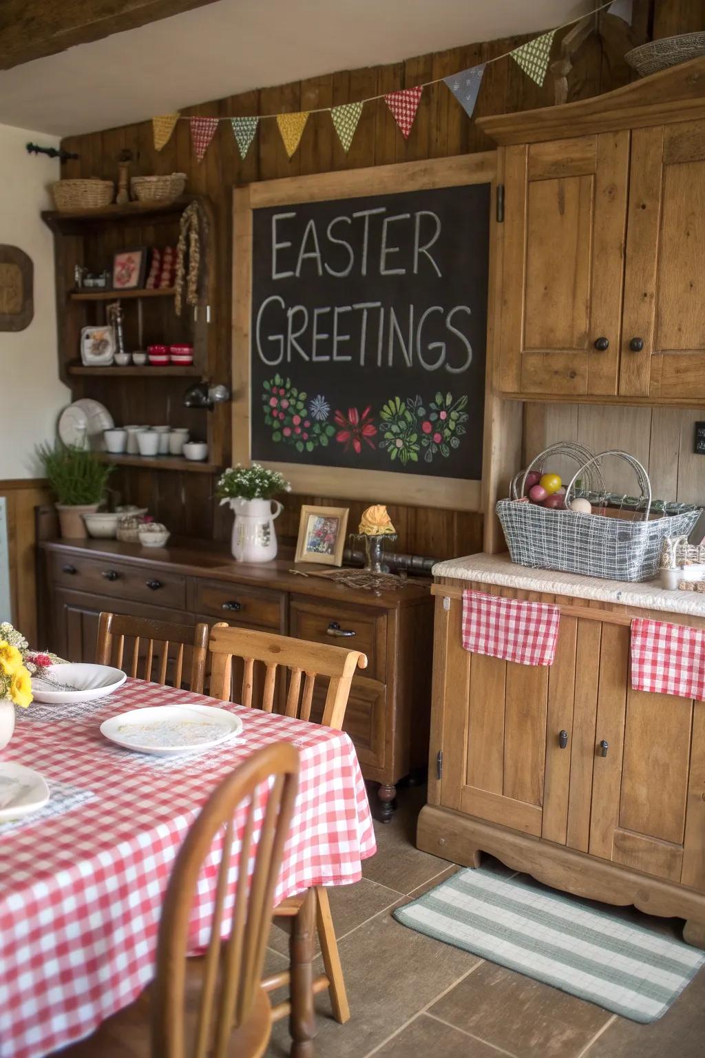 An appealing marker display welcomes visitors with Easter cheer.