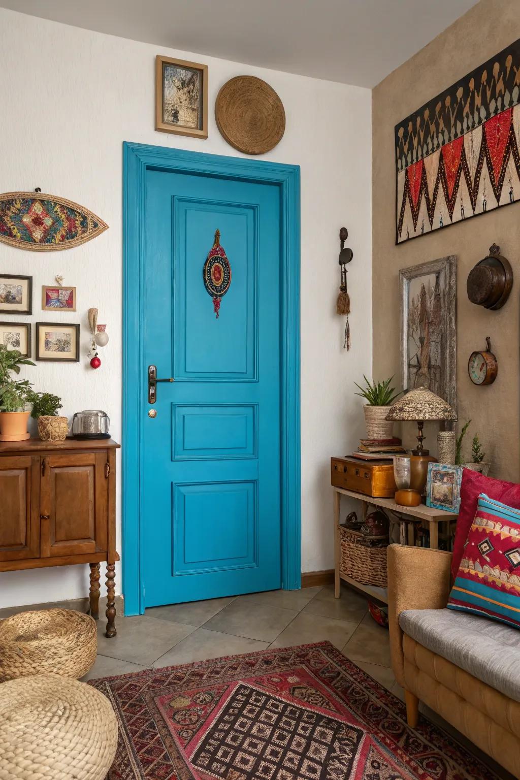 Unanticipated tone highlights add an element of surprise in this diverse room.