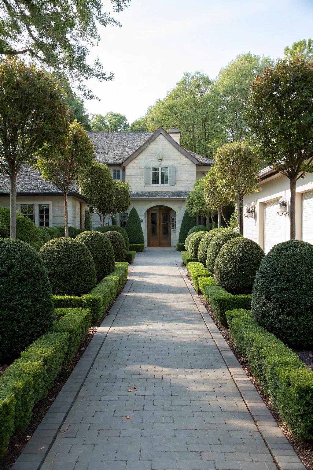 Proportional flora placement cultivates harmony and symmetry.