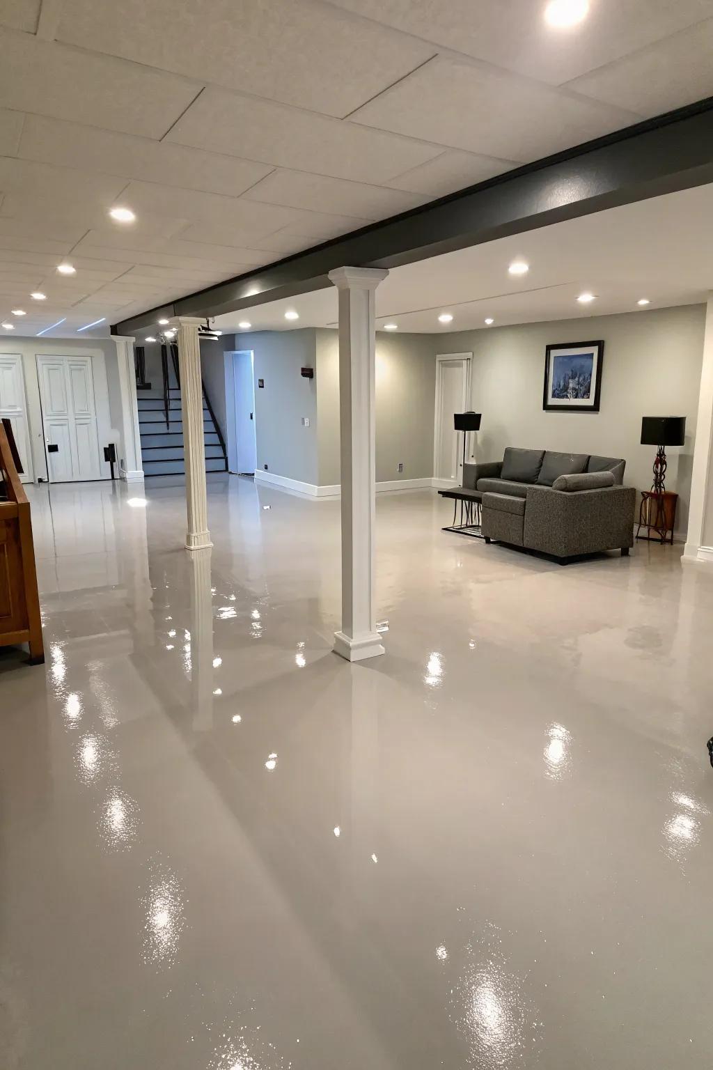 Monochrome floors for a sleek, contemporary design.