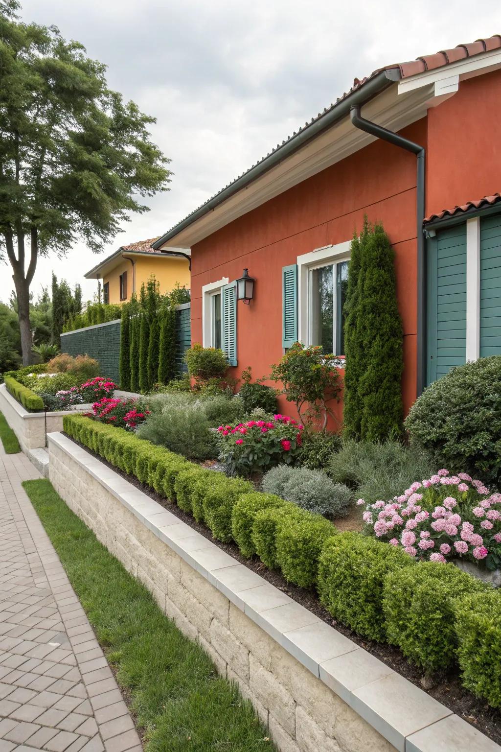Integration with landscaping establishes a harmonious connection between architecture and nature.