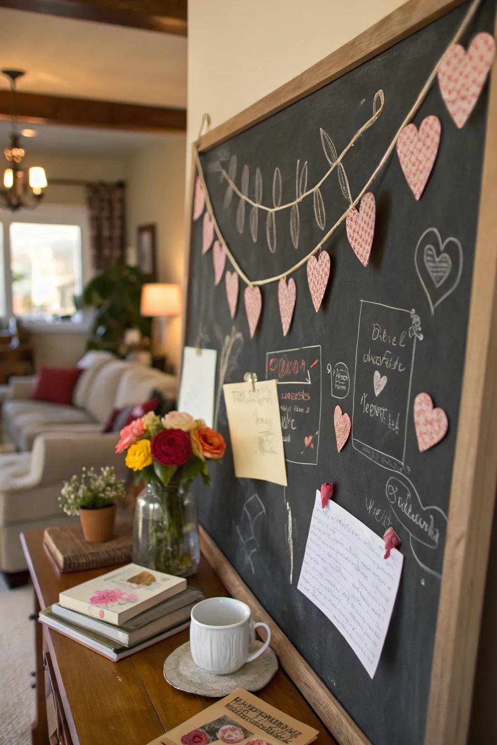 Combine your designs with a heart chain.