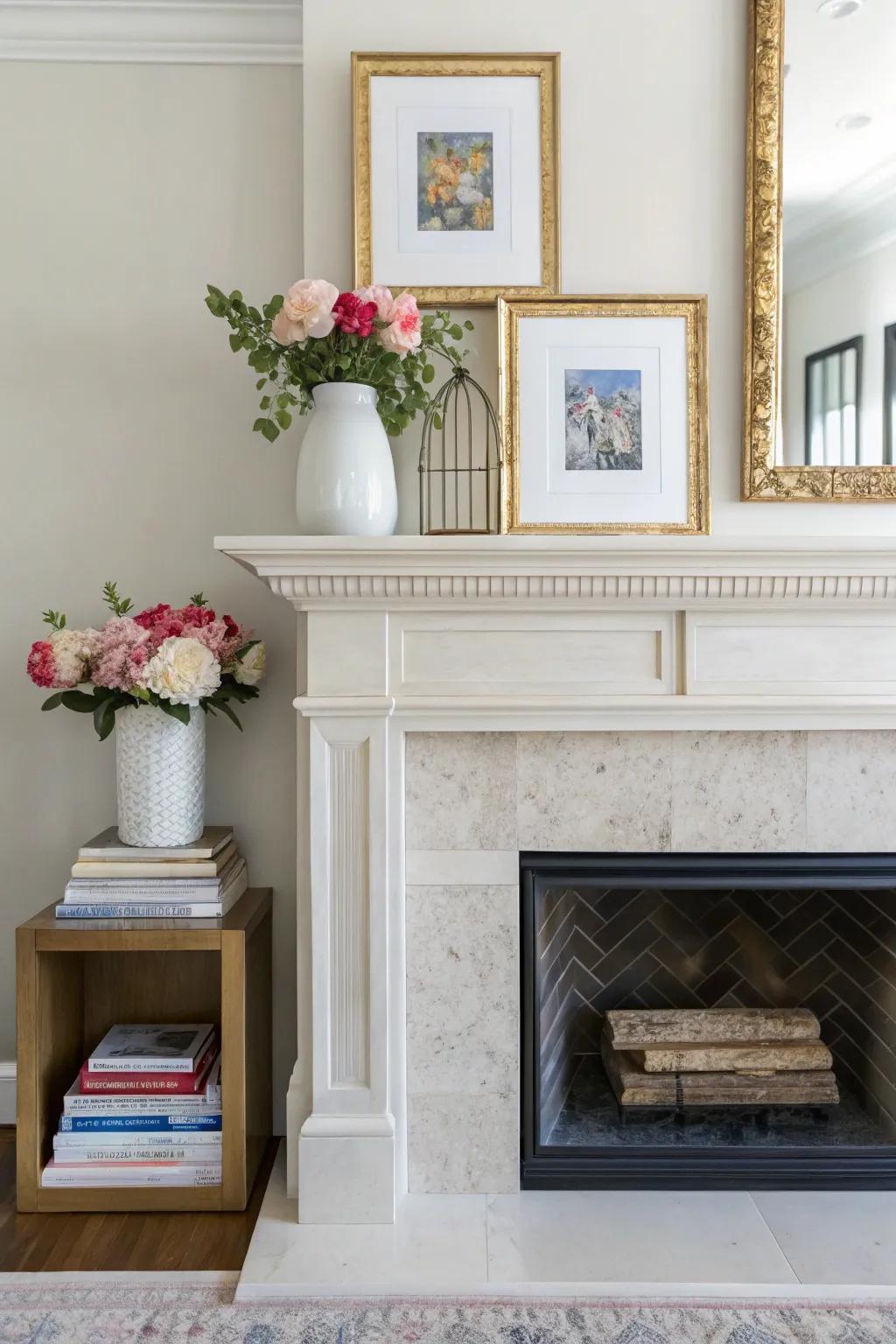 A subdued palette offset by colorful highlights imparts an enduring sophistication.