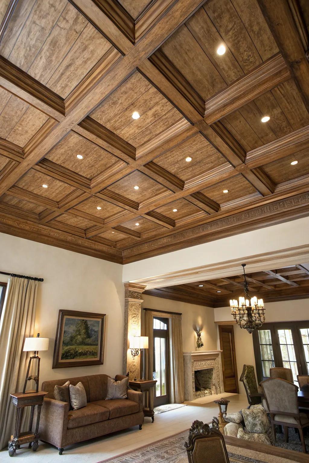 Overhead aspects contribute architectural interest to your space.
