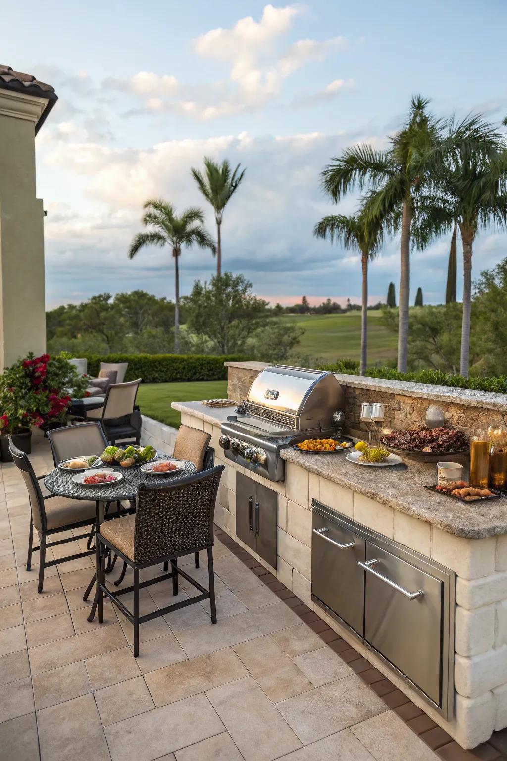 Transform your lanai into a gastronomic delight using contemporary amenities.