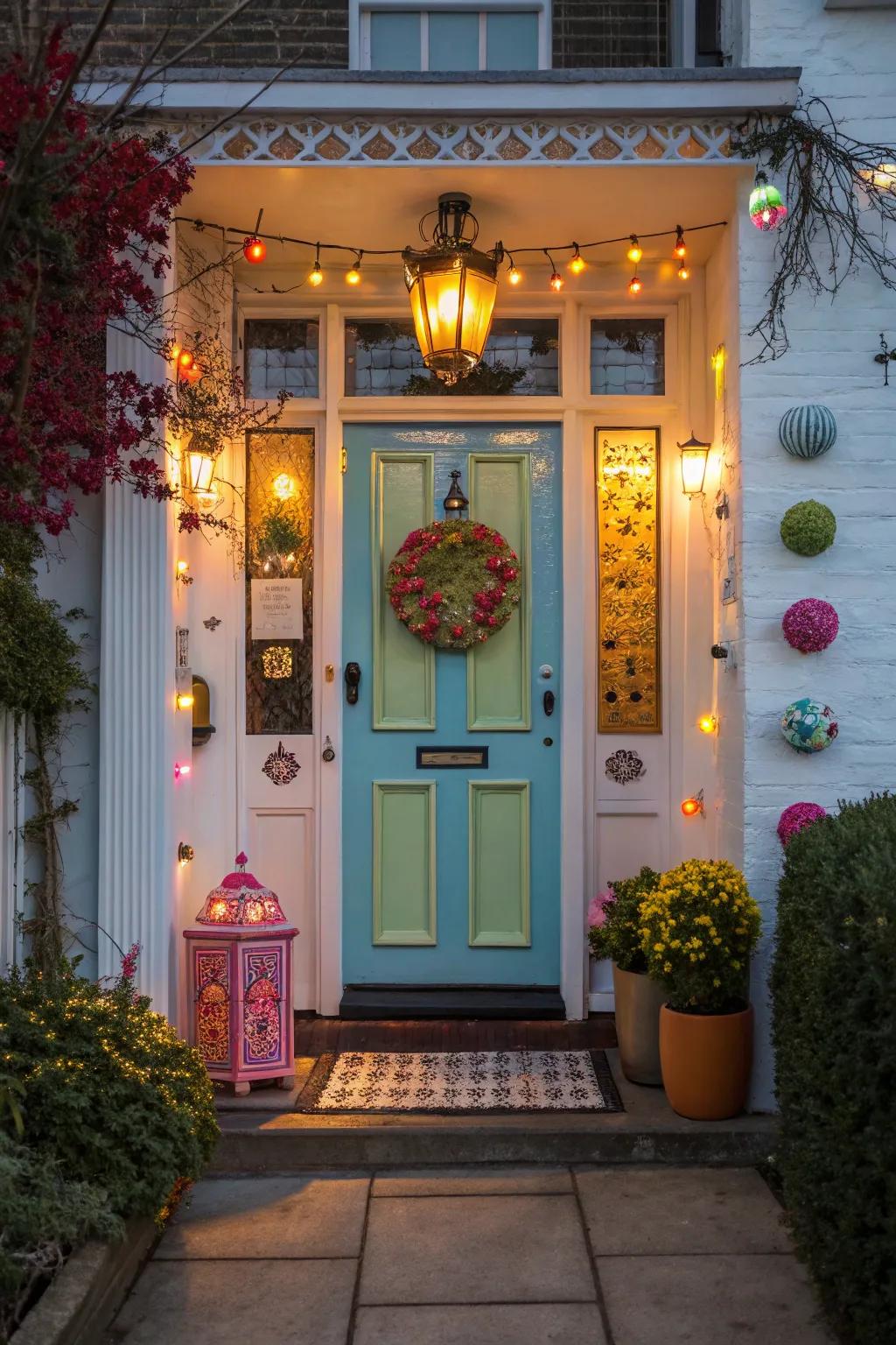 An eclectic mix of lighting adds character.