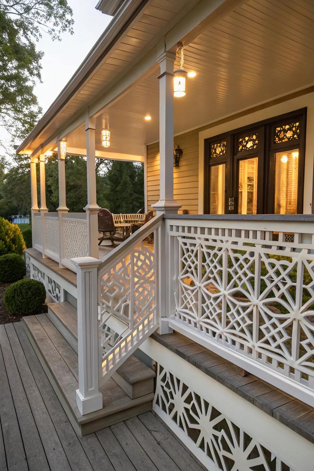 Striking geometric patterns for an eye-catching porch