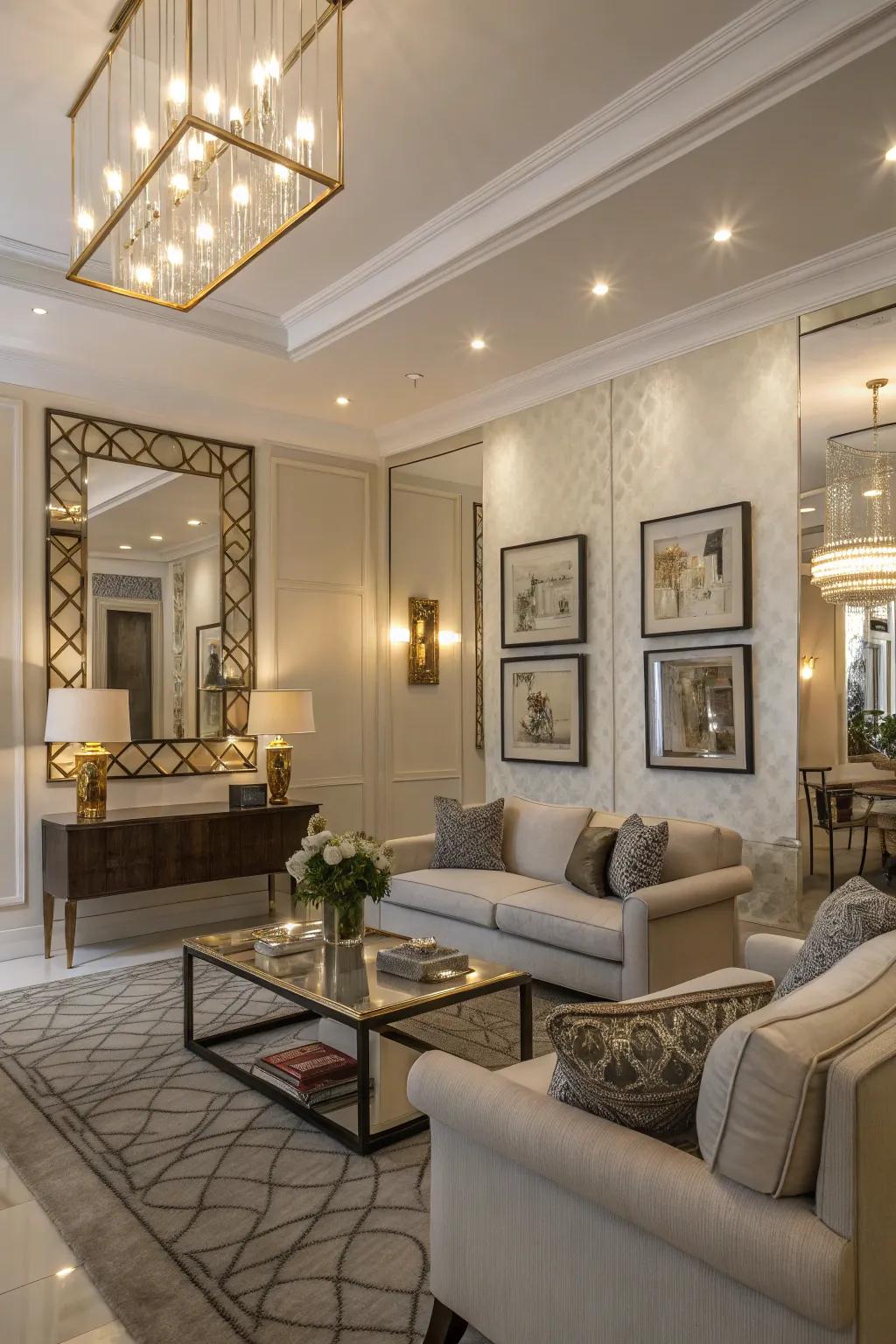 Pair mirrors with decor elements for a harmonious style.