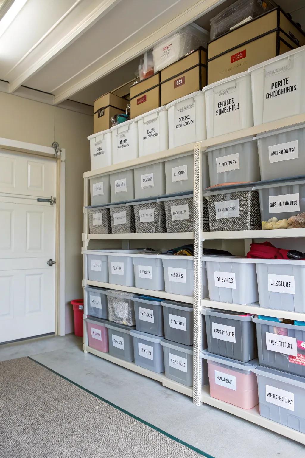 A simple tagging system ensures quick and easy identification of stored fishing gear.