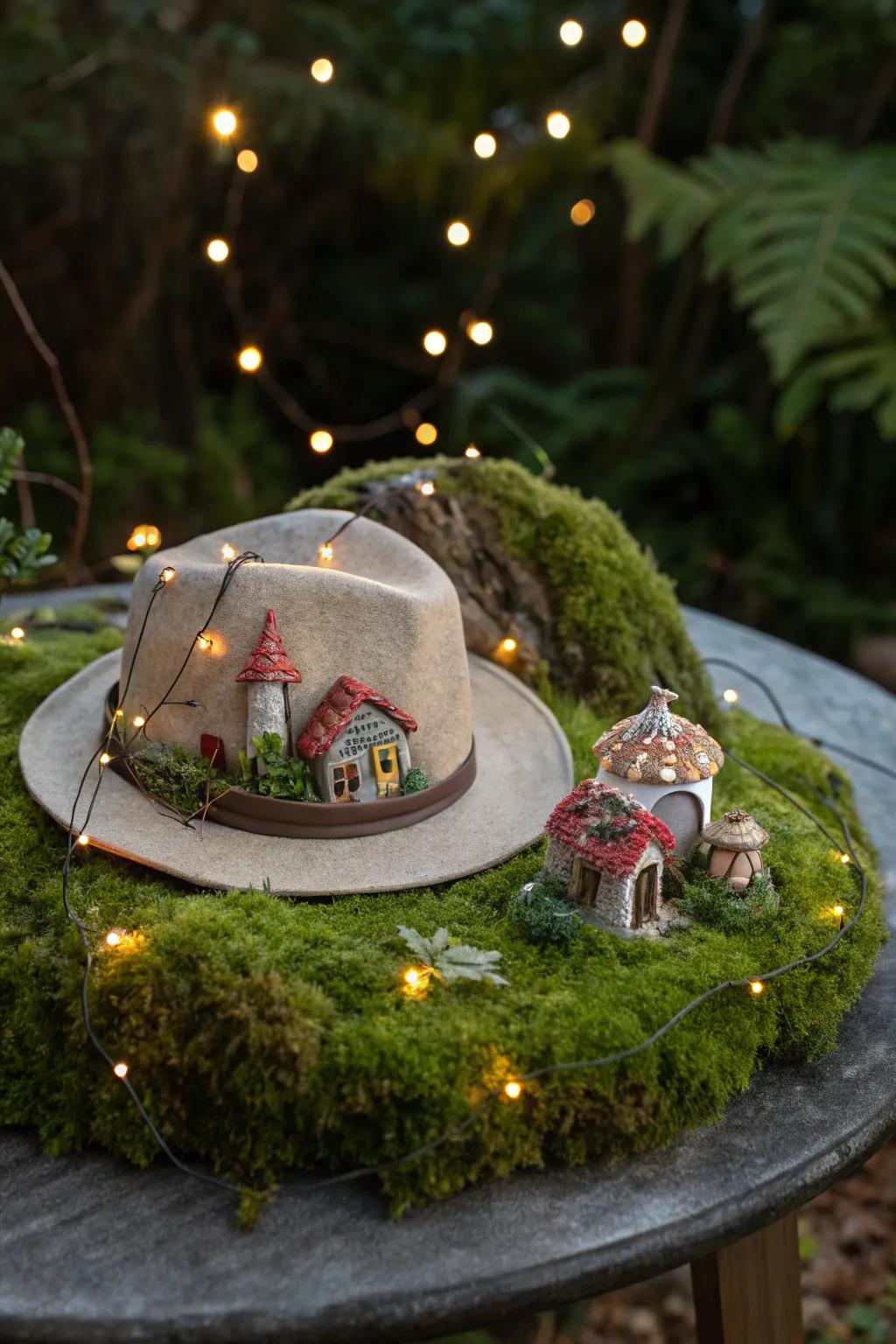 Enchanted tale fantasy with a magical garden hat pattern.