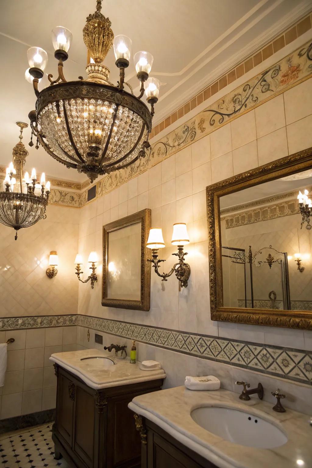 Historic illumination installation bestows an authentic gothic ambiance.