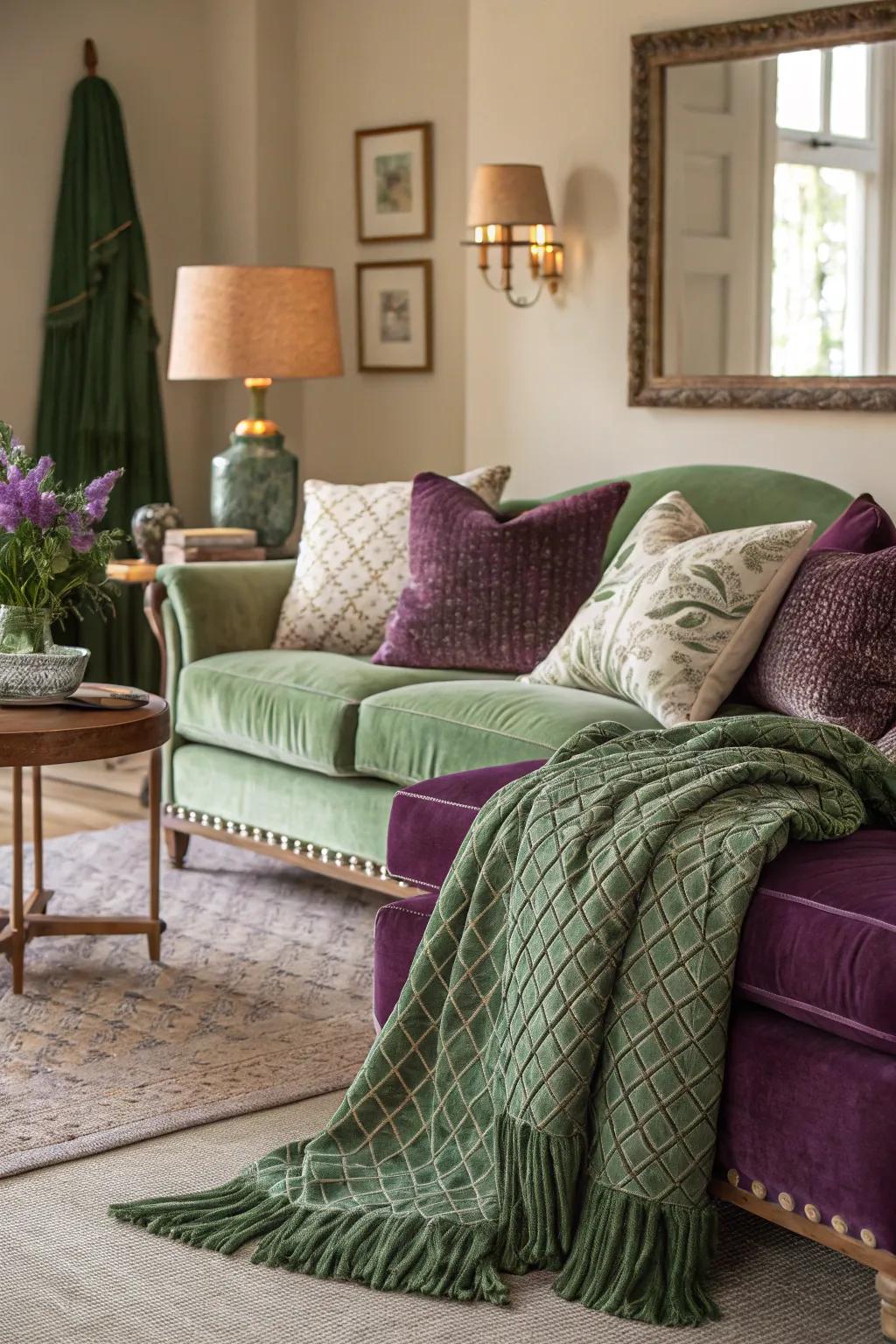 A textural amalgamation introducing profundity to the living space.