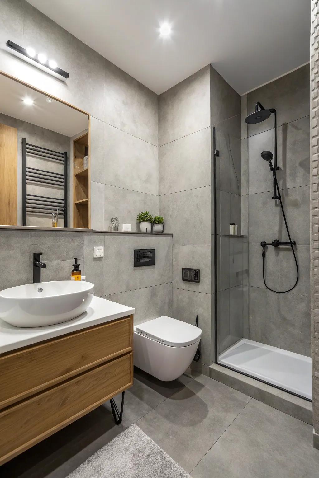 Minimalist style highlights the elegance of grey shades.