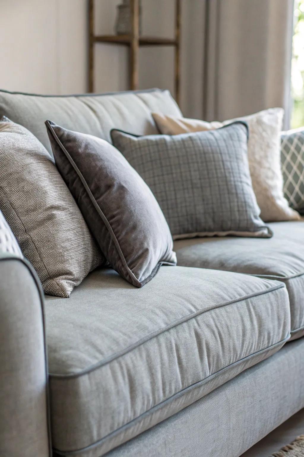Monochrome shades of grey present a refined and cohesive aesthetic.