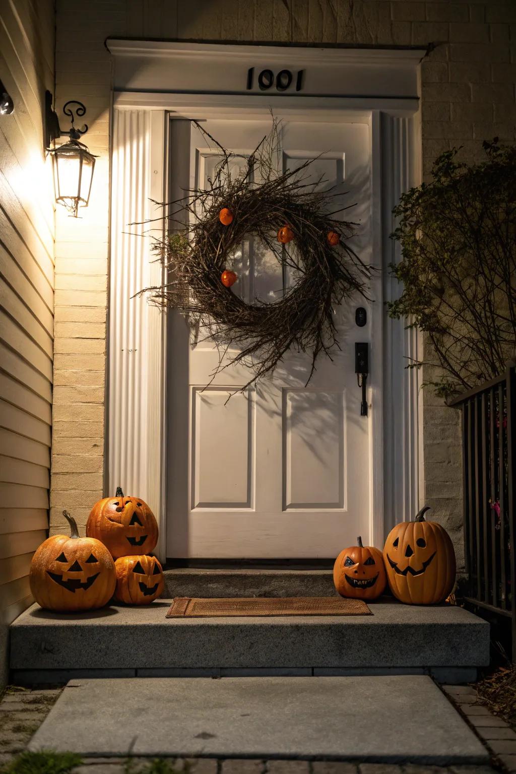 A Halloween circlet establishes the tone for your spooky entry.