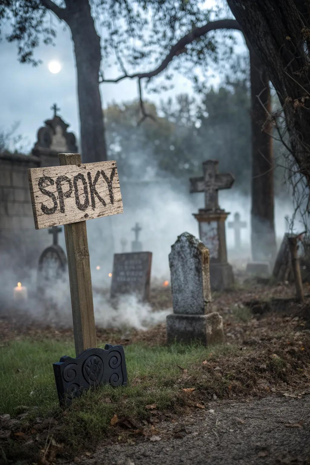 Direct attendees using eerie signs across your graveyard.
