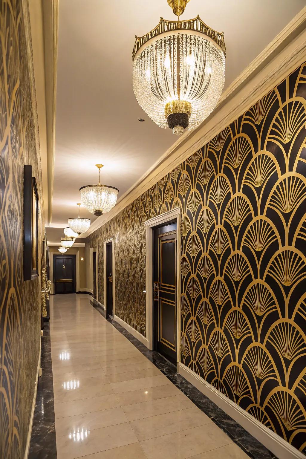 An Elaborate Epoch-inspired hallway that emanates elegance.