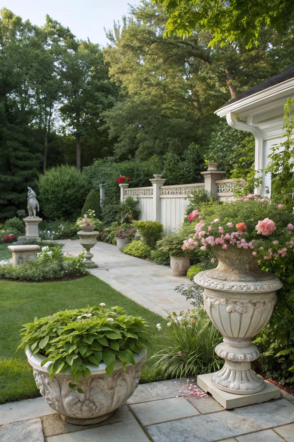 Decorative elements inject personality and refinement into your backyard.