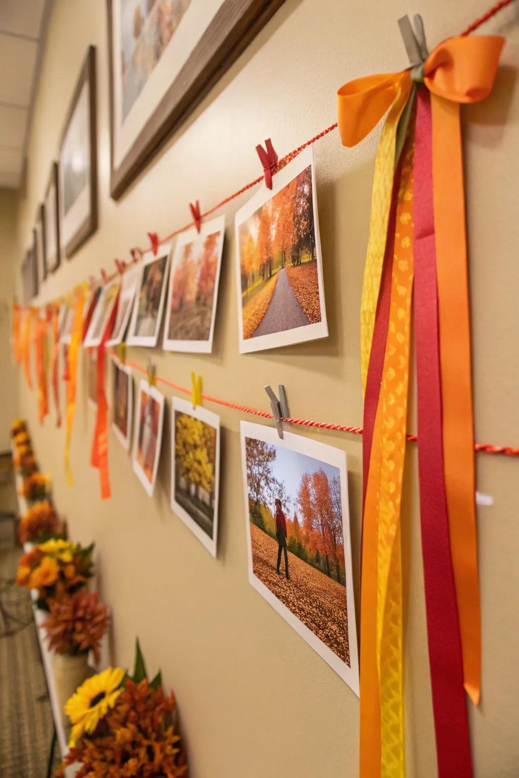 A seasonal element with autumn-tinted bands enhancing image displays.