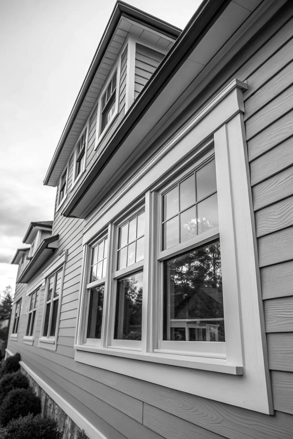 Monochrome trims impart sleek uniformity to home exteriors.