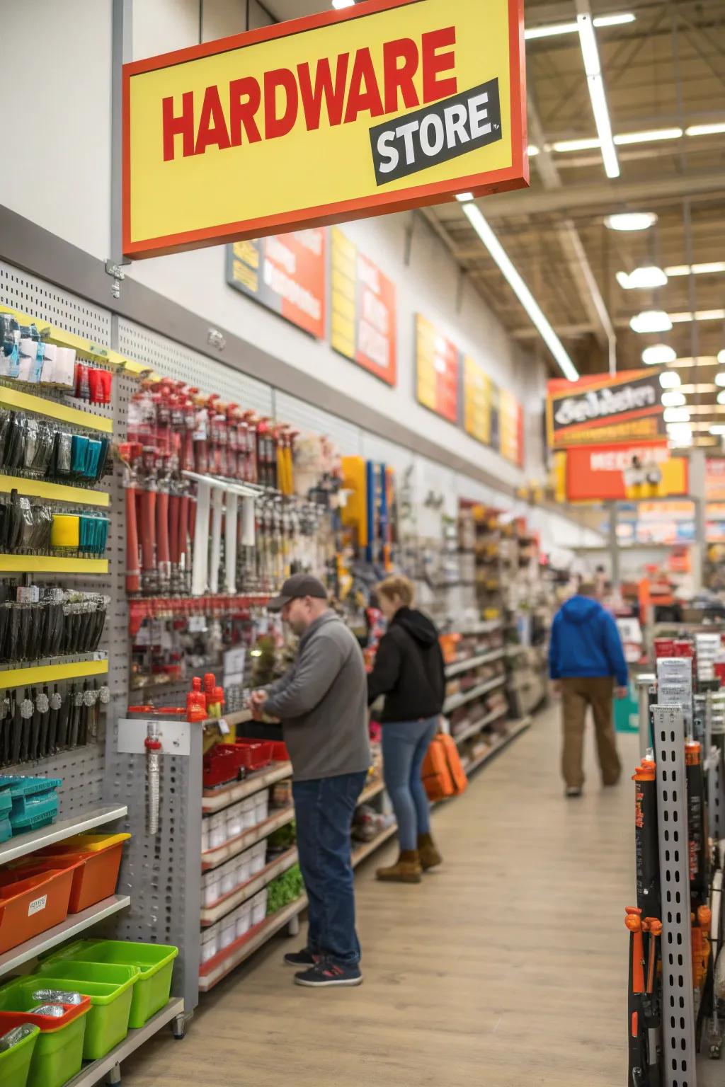 Colorful signage leading consumers across product lines.