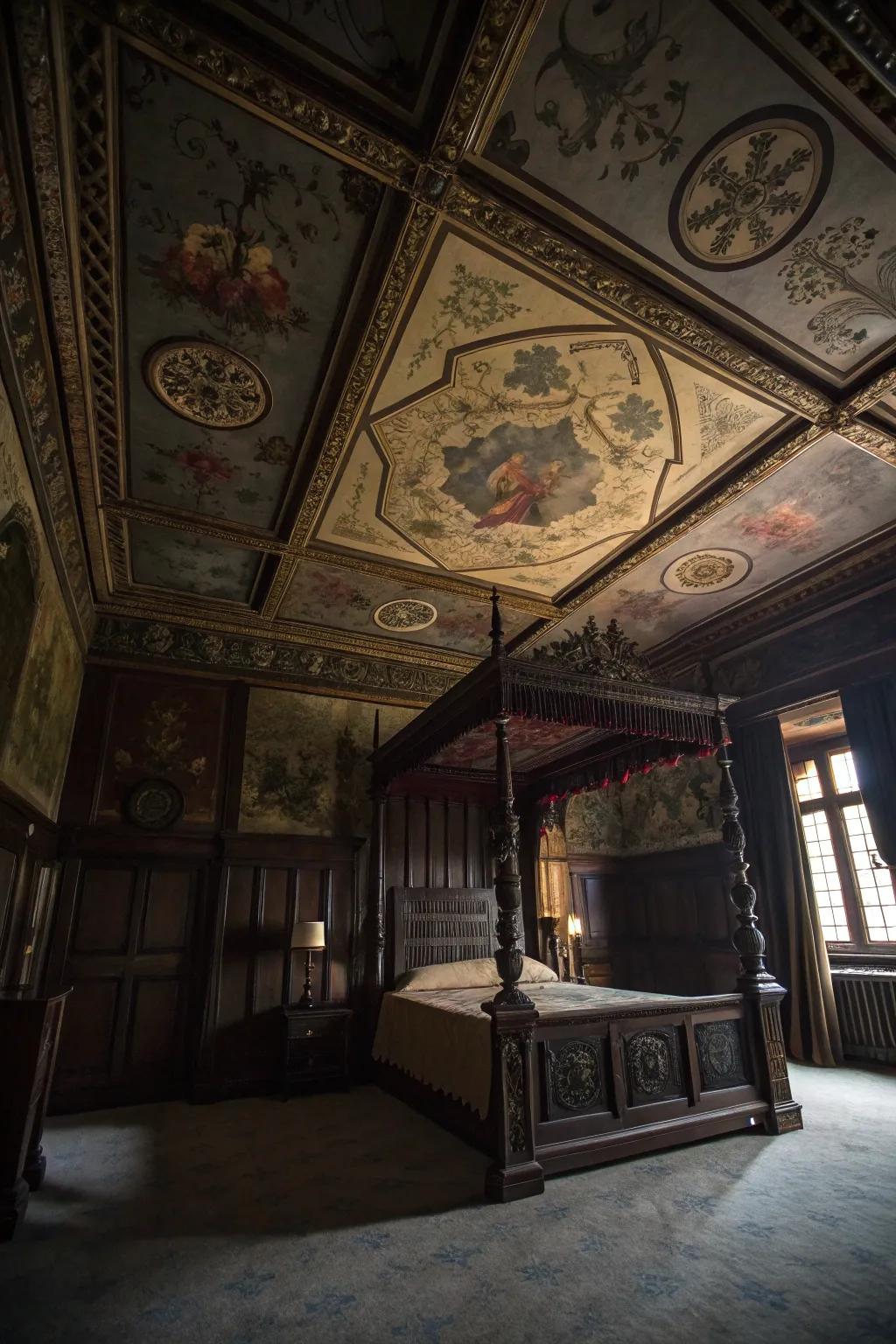 Ornamental ceilings contribute an immersive component.