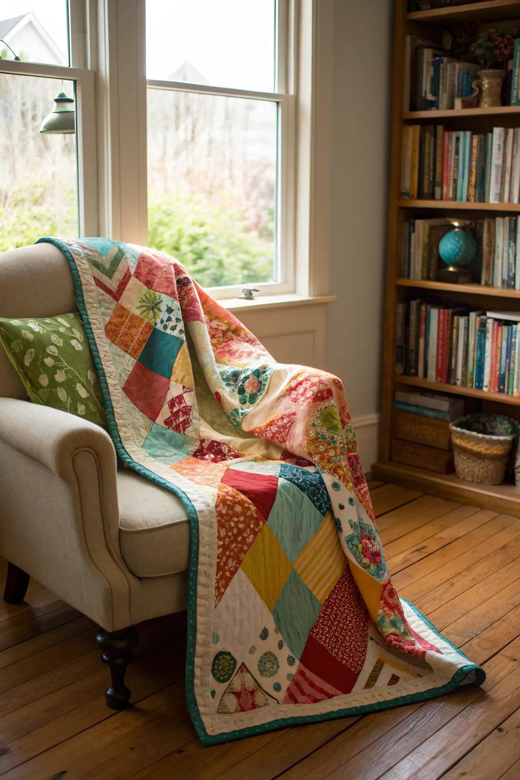 A handmade quilt brimming with warmth and personal detail.