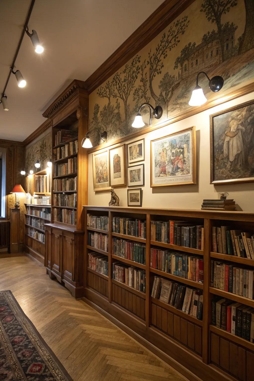 Spotlights emphasize key elements in your library.