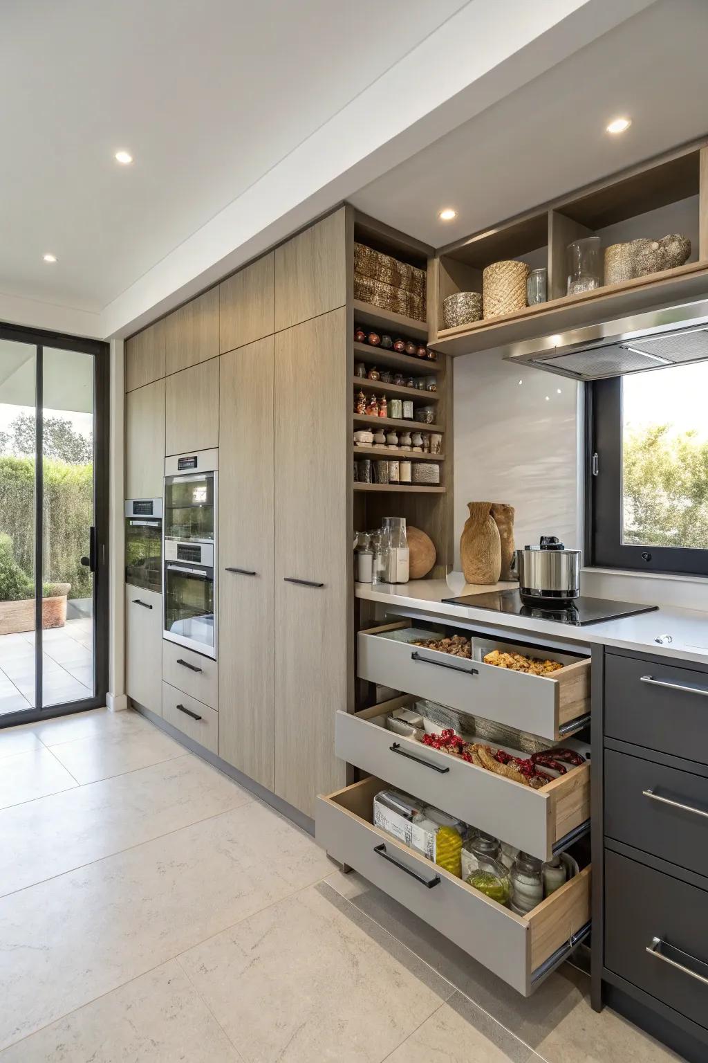 Creative storage units maintaining comprehensive organization.