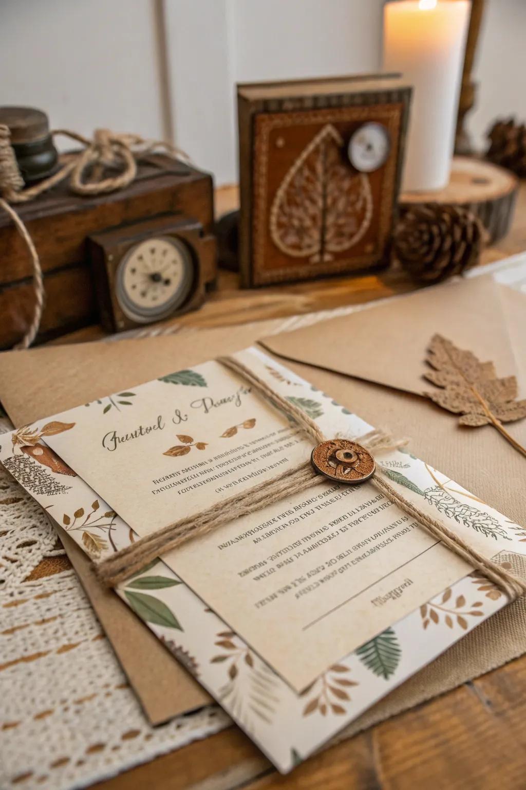 Country allure injects a comforting sensation into your invites.