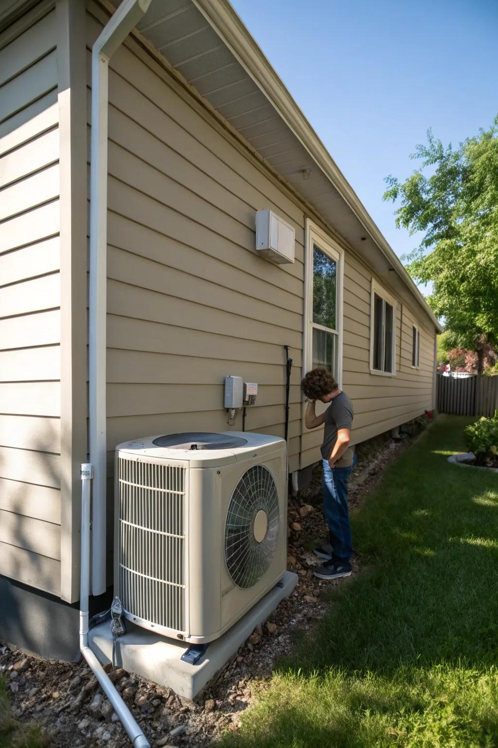 Strategic positioning of the AC unit boosts its efficiency.