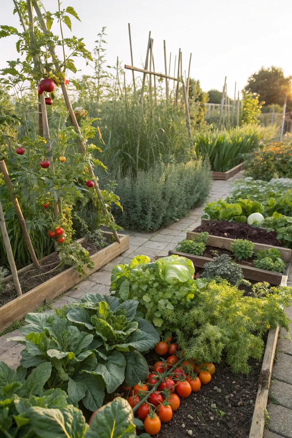 Seasonal planting ensures a consistently plentiful vegetable garden.