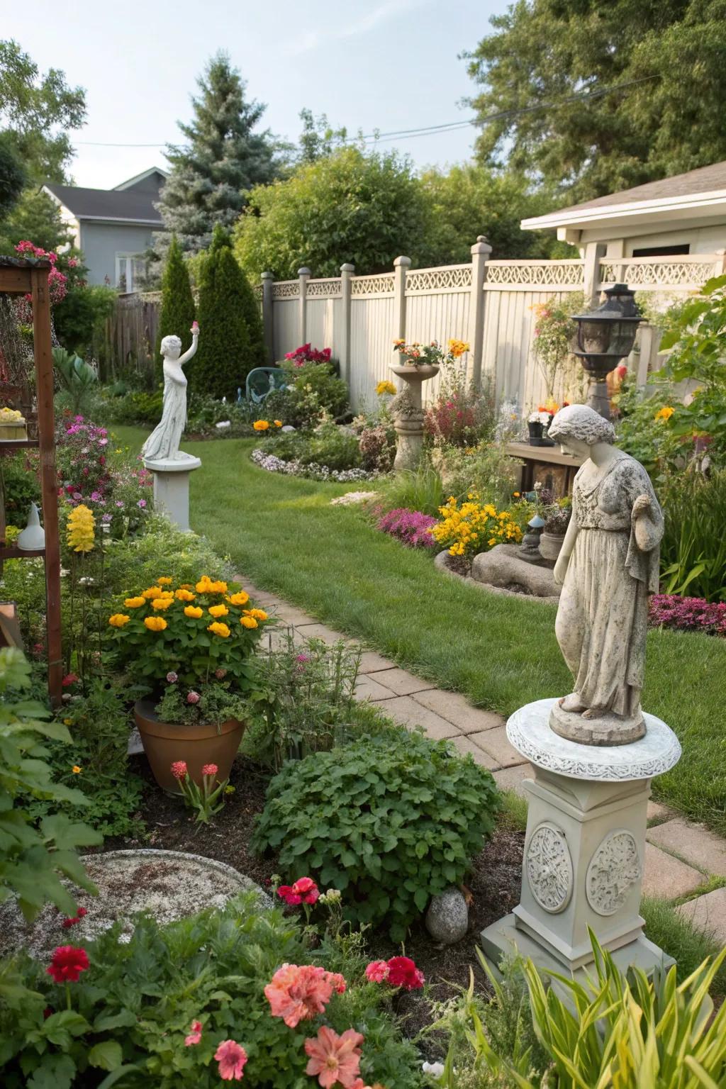Landscape embellishments such as effigies append character to your expanse.