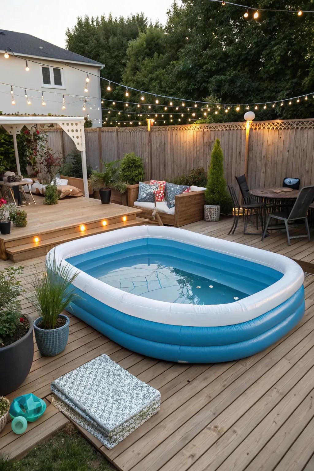 An elegant pool and deck combination for the modern home.