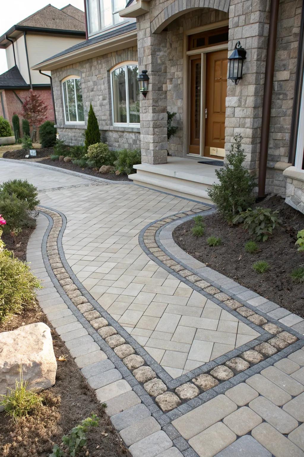 Ornamental borders emphasize this graceful entrance.