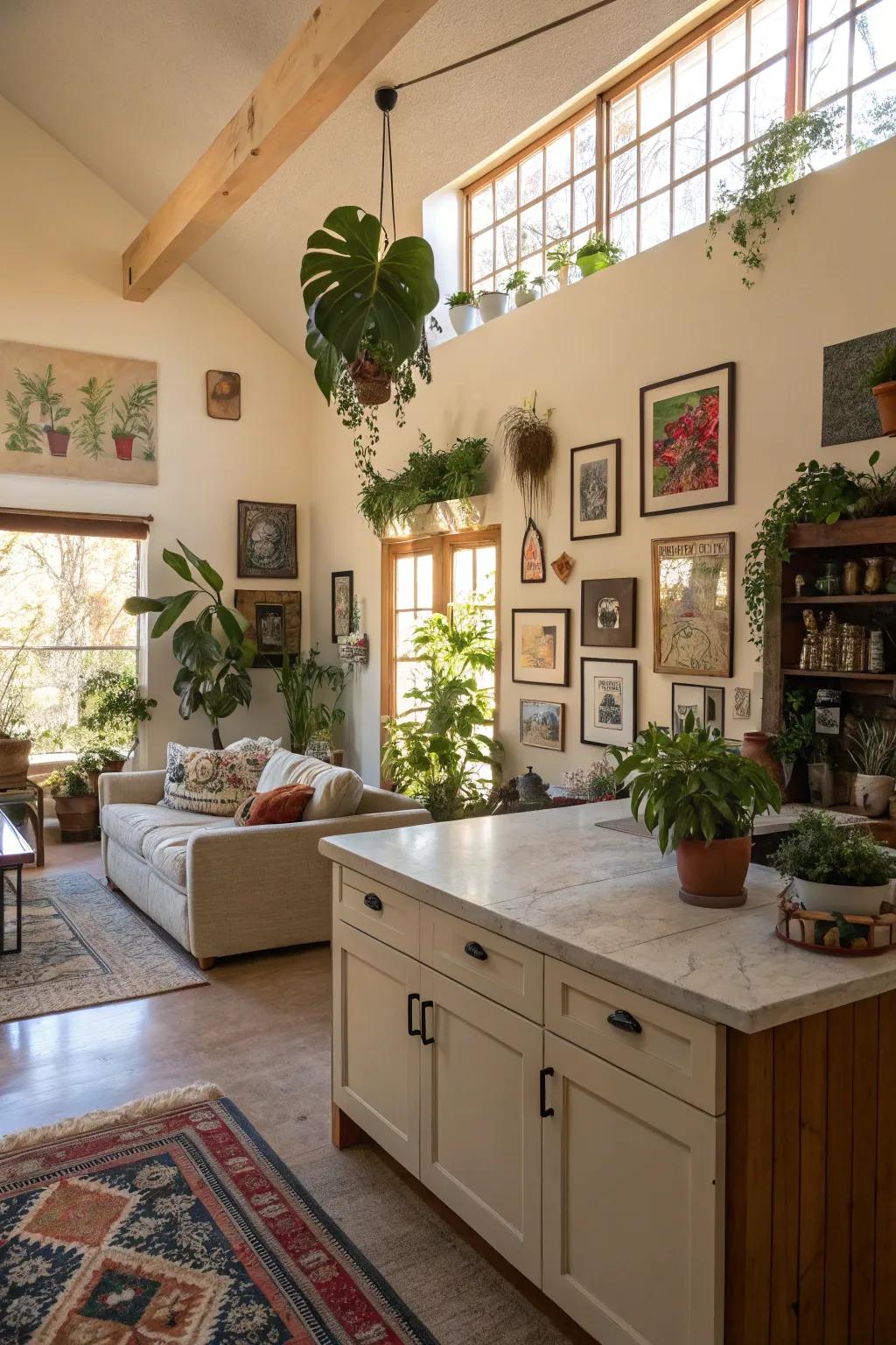 Decorative components add flair and harmony to the living space.