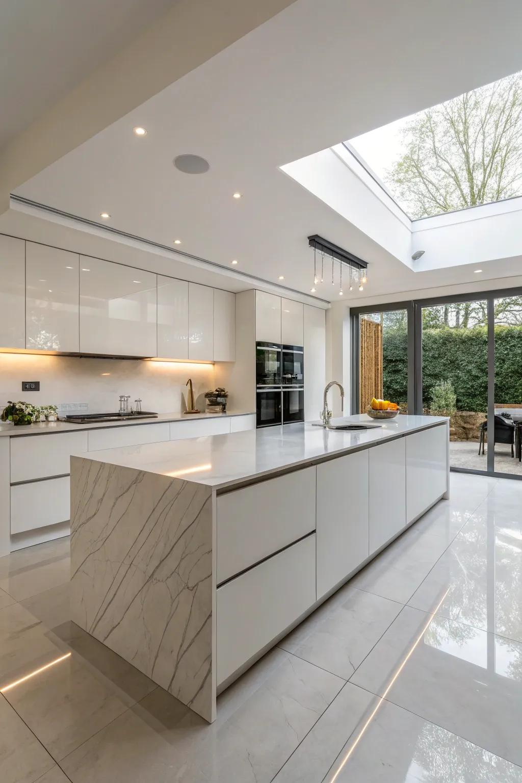 Porcelain surfaces are a cutting-edge option for any kitchen.