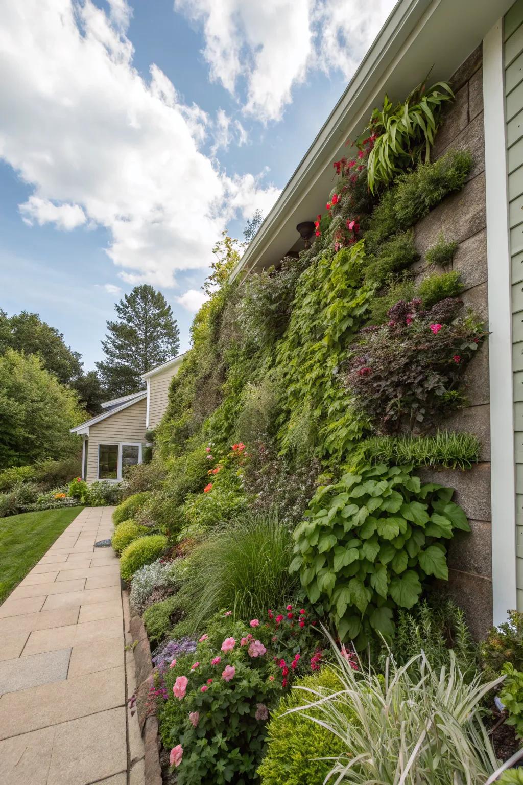 Upright gardens amplify space and introduce greenery to gradients.