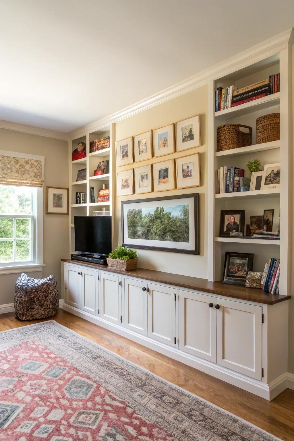 Wall art embodies personal design.