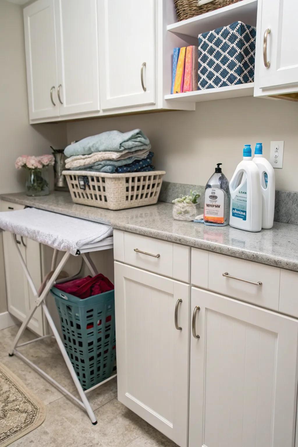 A folding area adds convenience to your laundry routine.