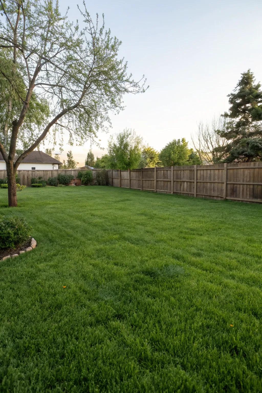A flourishing lawn displaying consistent, profuse growth representative of excellent care.