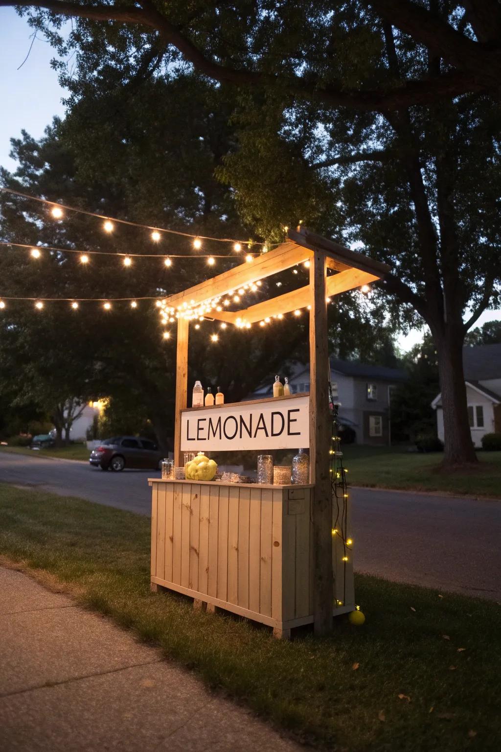 String lights introduce a magical element to your lemonade stand.
