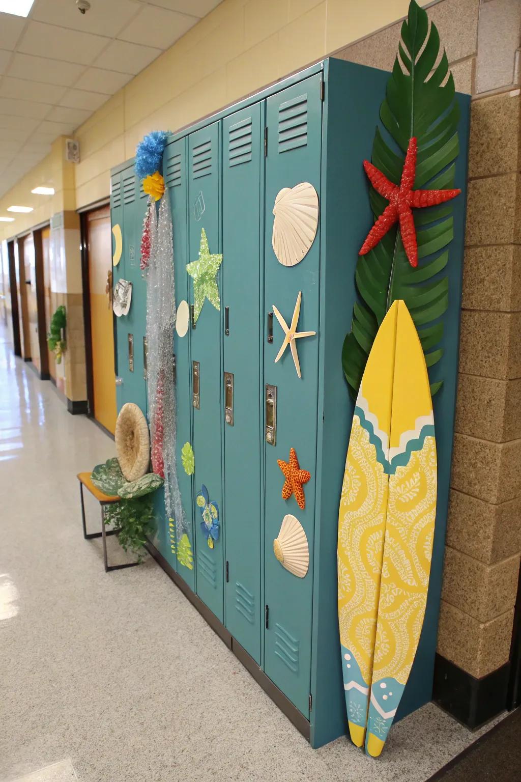 A locker with a seaside theme, offering a joyful and refreshing atmosphere.