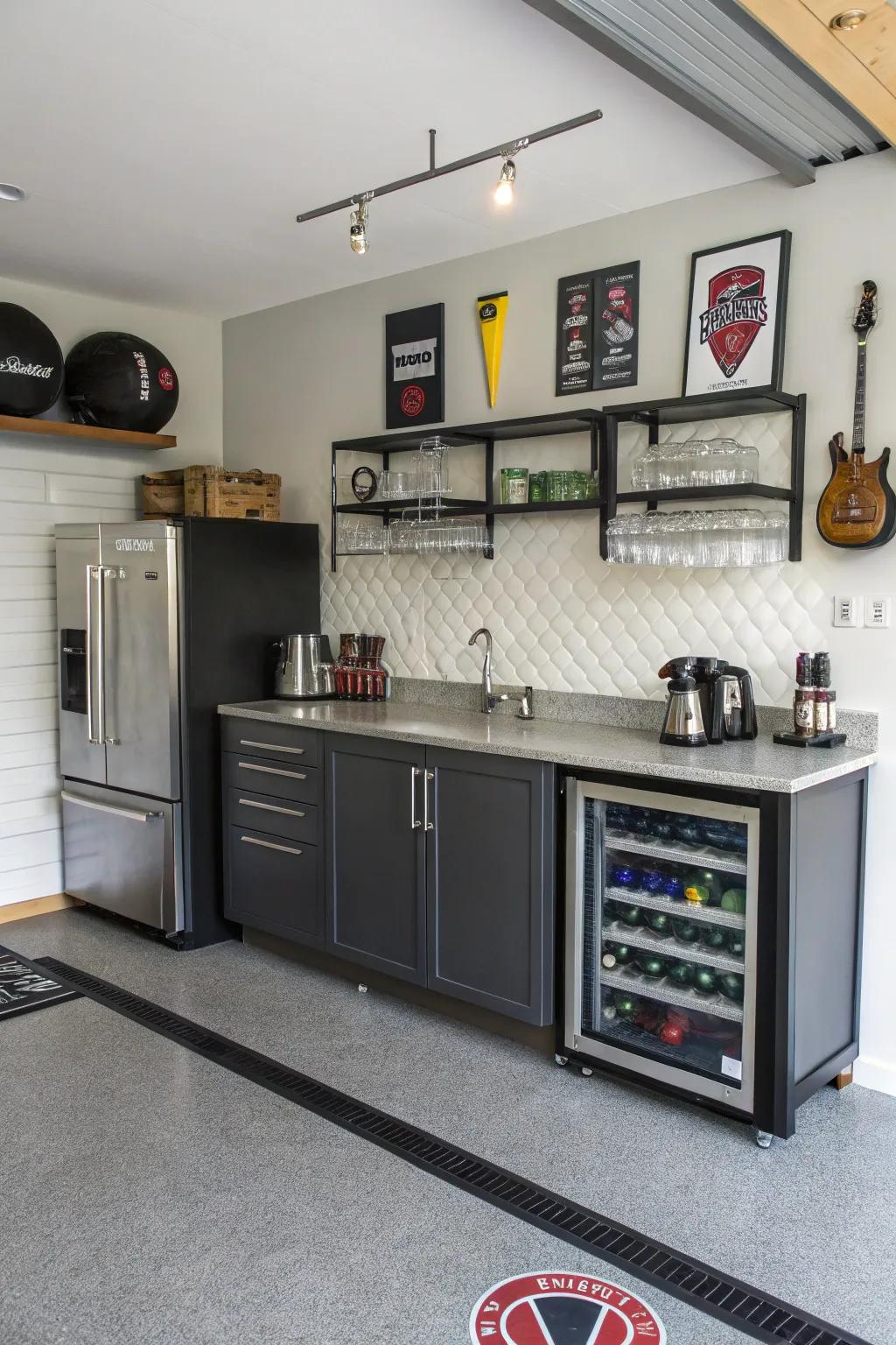 A mini bar delivers a hint of class on a budget.