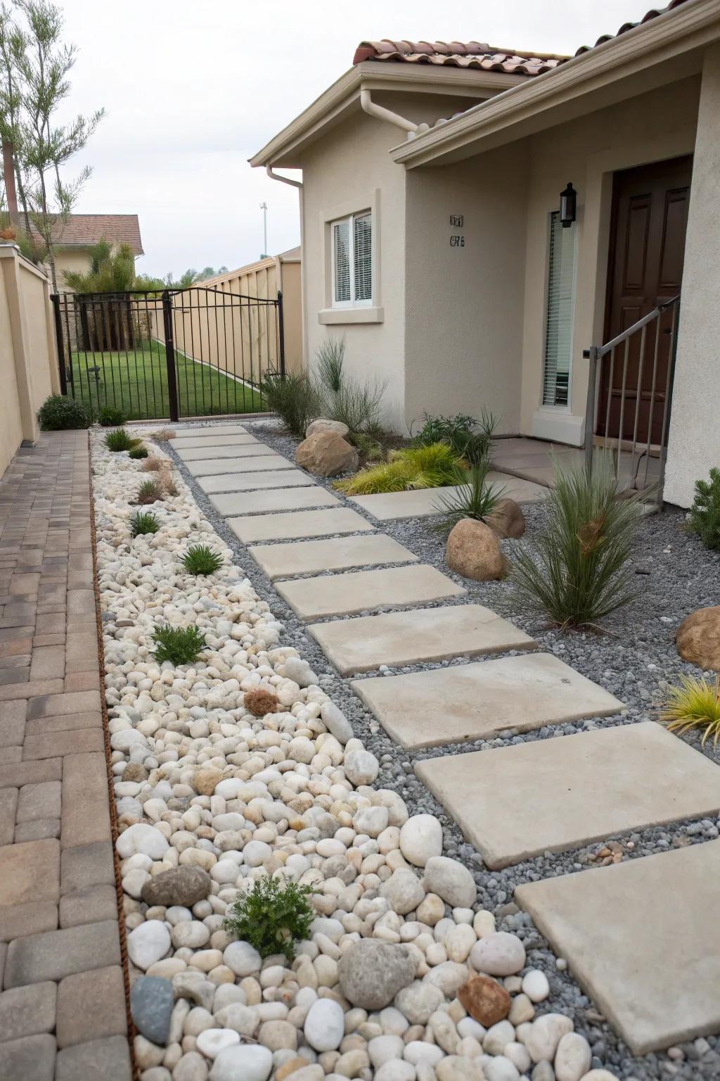 Ornamental blocks enveloping expansive sectors for minimal upkeep.